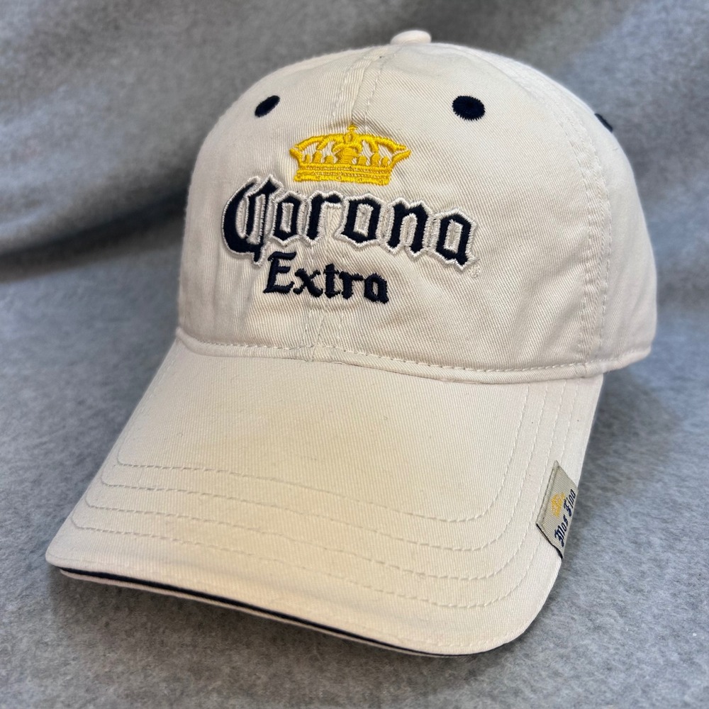 Corona Extra Logo Unisex Cream Baseball Hat Adjustable Strap OSFM